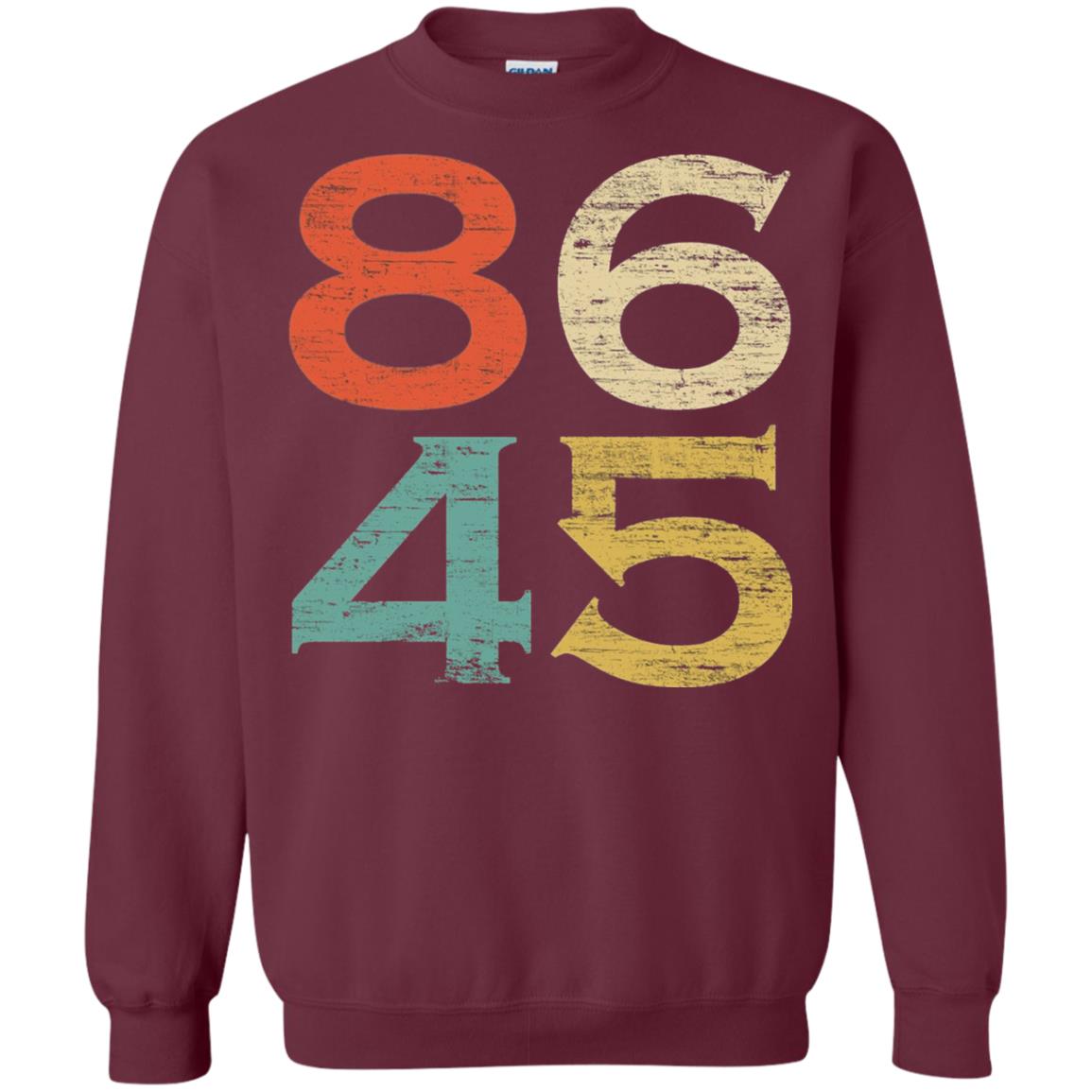 Classic Vintage Style 86 45 Anti Trump T-shirt Maroon