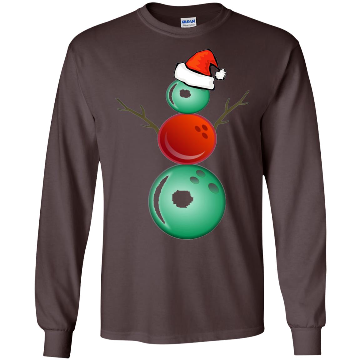 Funny Christmas Shirts Bowling Snowman Dark Chocolate