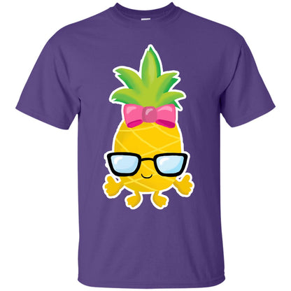 Funny Pineapple With Glasses For Girls Womens Shirt Purple