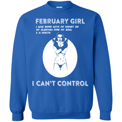 February Girl I Was Born With My Heart T-shirt Royal