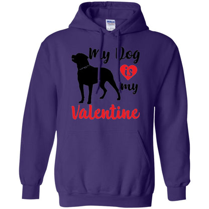 Dog Lover T-shirt My Dog Is My Valentine Purple