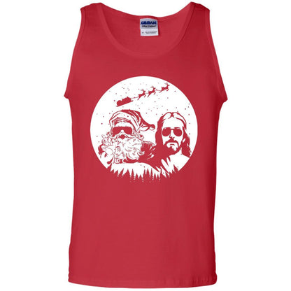 Christmas T-shirt Jesus And Santa Claus Red