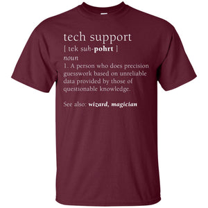 Tech Support Definition Funny Cute Computer Nerd Shirt