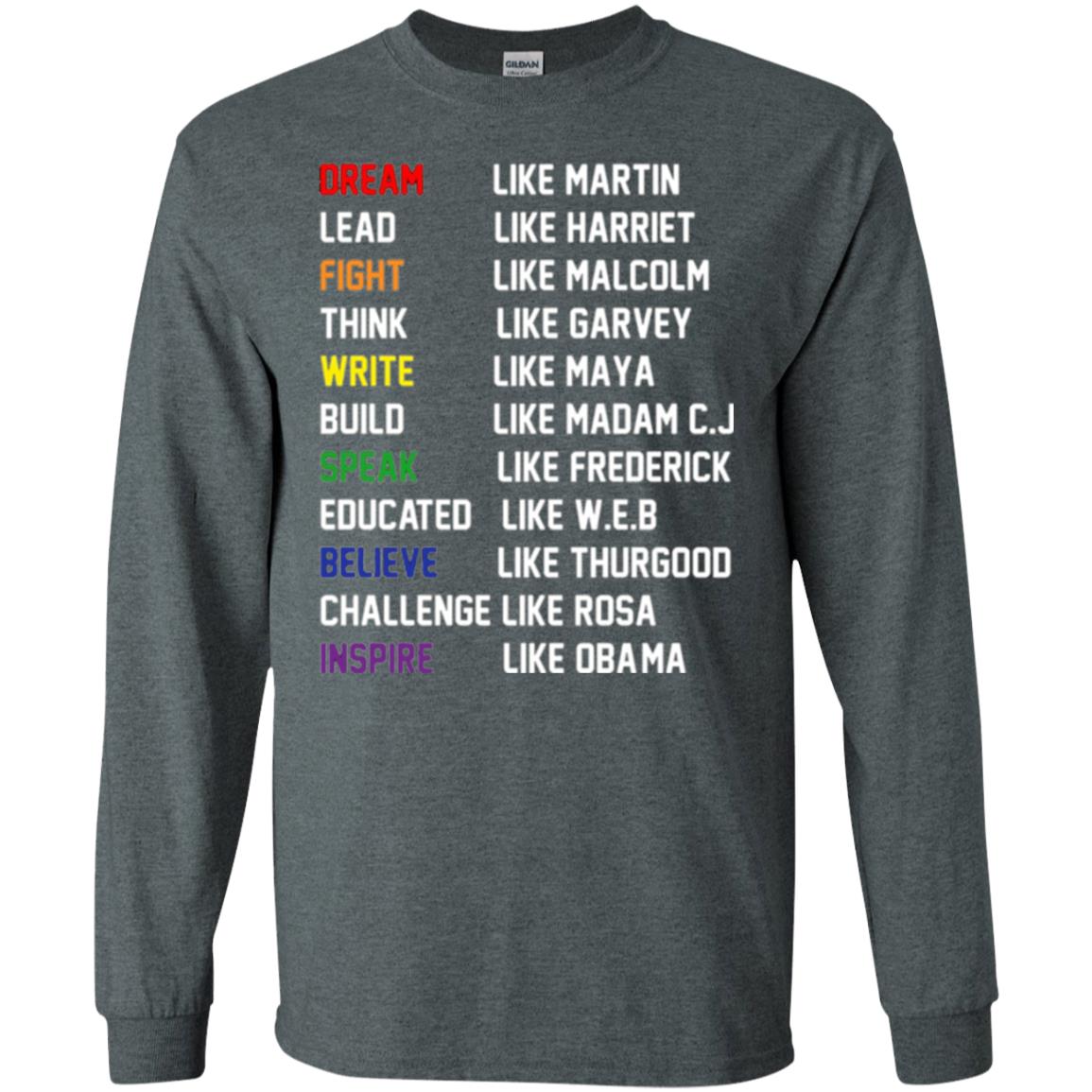 Dream Like Martin Inspire Like Obama T-shirt Dark Heather