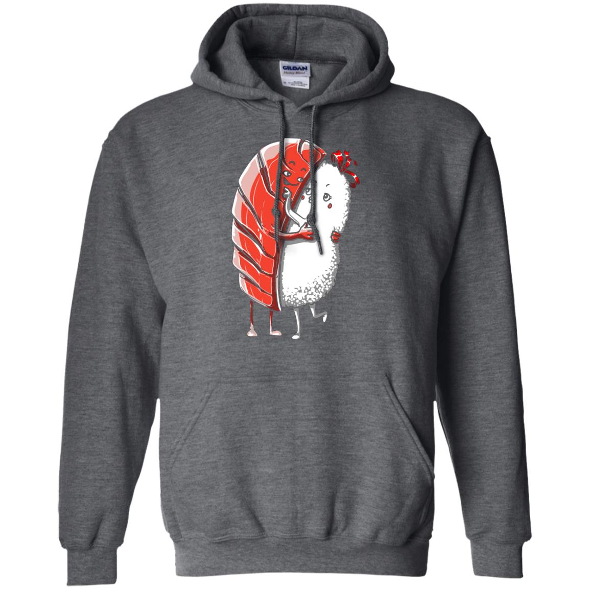 Sushi Lover T-shirt Salmon Sashimi Sushi Hug Love Dark Heather