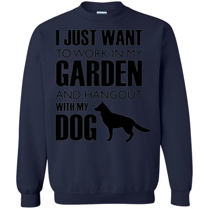 Dog Lovers T-shirt I Just Work In My Garden And Hangout With My Dog Navy