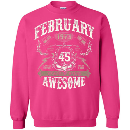 February 1973 45 Years Of Being Awesome T-shirt 45 Years Old Heliconia