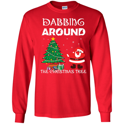 Christmas T-Shirt Dabbing Around The Christmas Tree Red