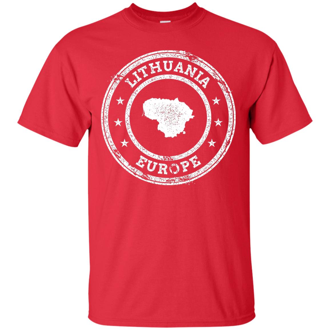 Lithuania Passport Stamp Funny Lithuania T-shirt Red