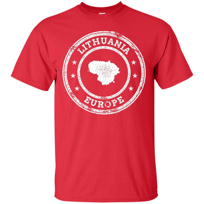 Lithuania Passport Stamp Funny Lithuania T-shirt Red
