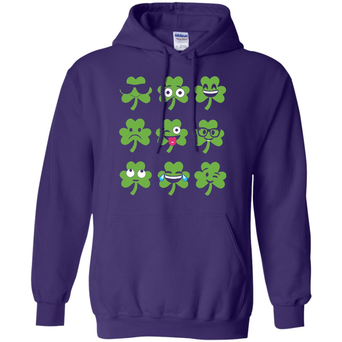 Emoji Shamrock St. Patrick_s Day T-shirt Purple