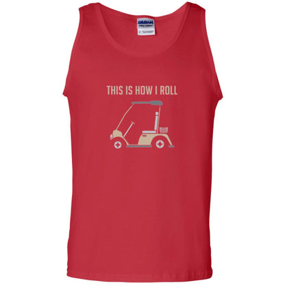 Funny Golfers T-shirt This Is How I Roll Golf Cart Red