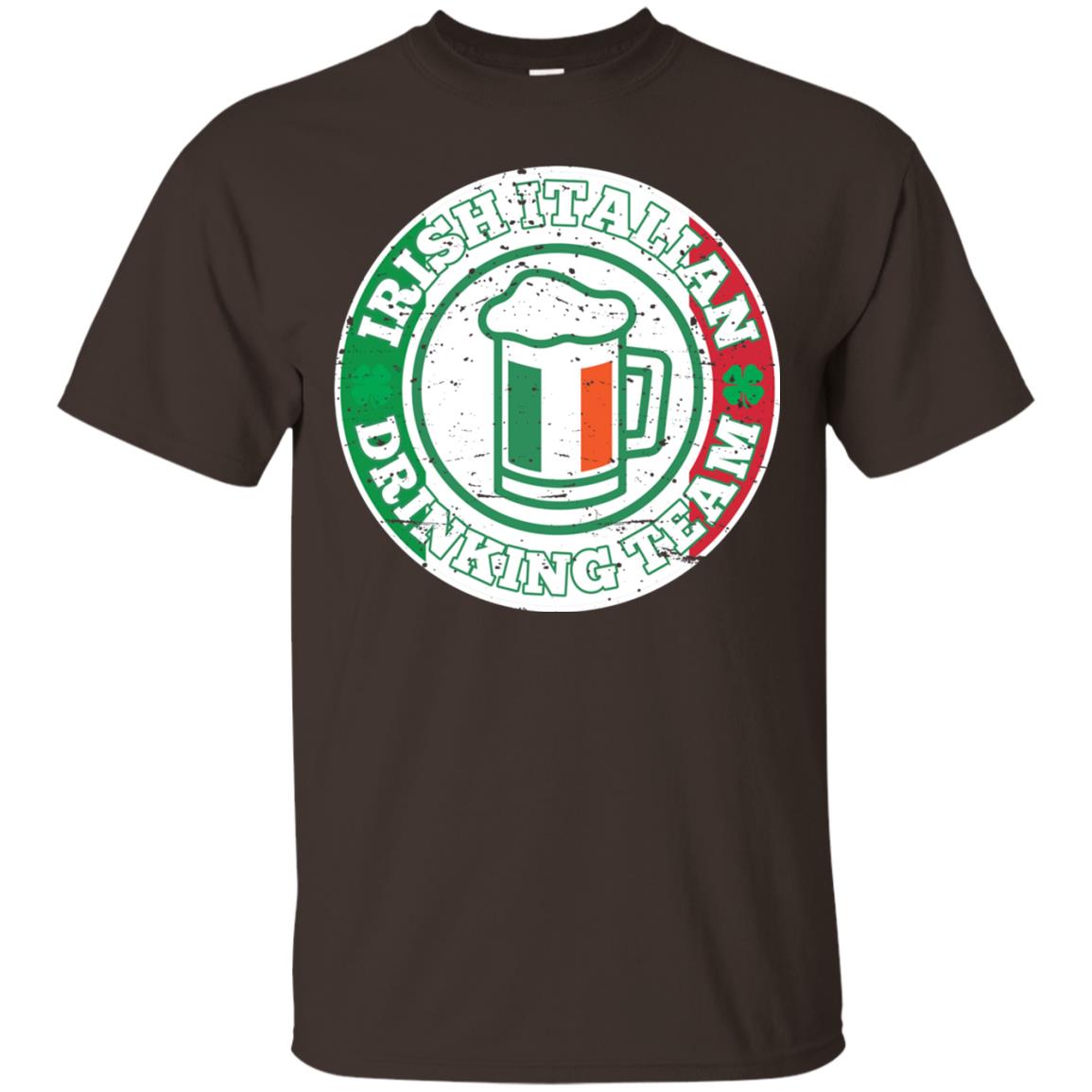 Irish Italian Drinking Team Italy Flag St Patrick_s Day T-shirt Dark Chocolate