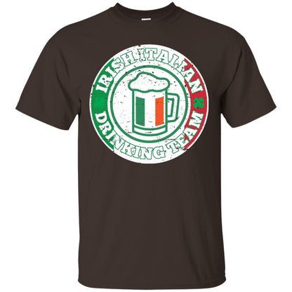 Irish Italian Drinking Team Italy Flag St Patrick_s Day T-shirt Dark Chocolate