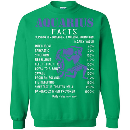 Aquarius Facts 1 Awesome Zodiac Sign Gift Shirt Fo Aquarius Horoscope Irish Green