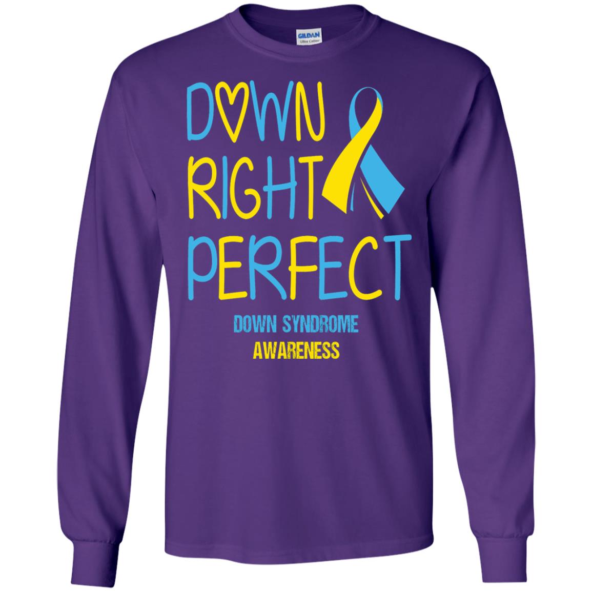 Down Right Perfect Down Syndrome Awareness T-shirt Purple
