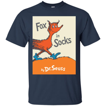 Dr. Seuss Fox In Socks Book Lover T-shirt Navy