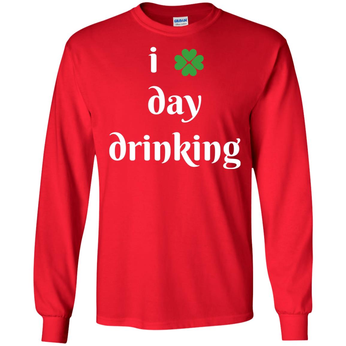 I Day Drinking Funny St Patricks Day T-shirt Red