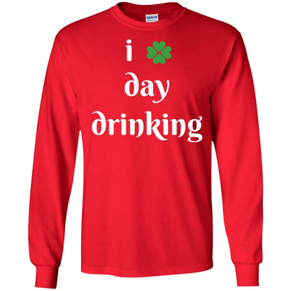 I Day Drinking Funny St Patricks Day T-shirt Red