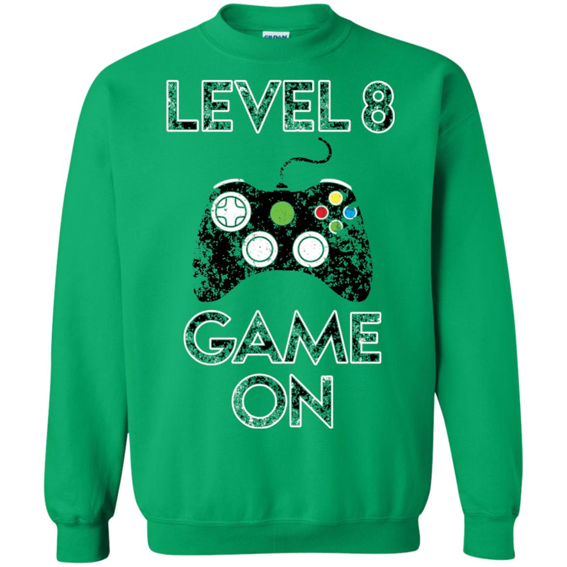 Level 8 Game On 8th Birthday Gift T-shirt Irish Green