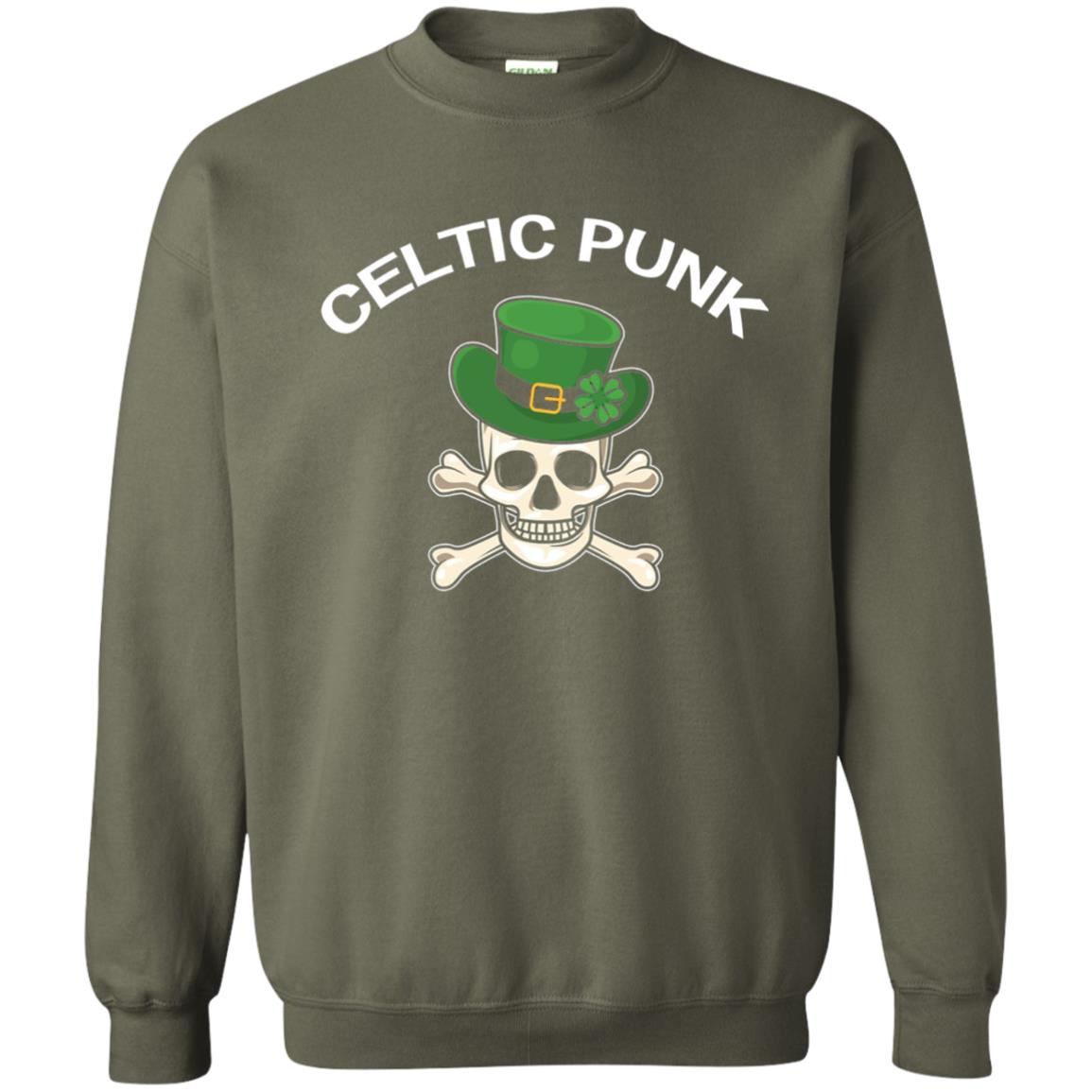Celtic Punk Rock Irish St. Patrick_s Day T-shirt Military Green