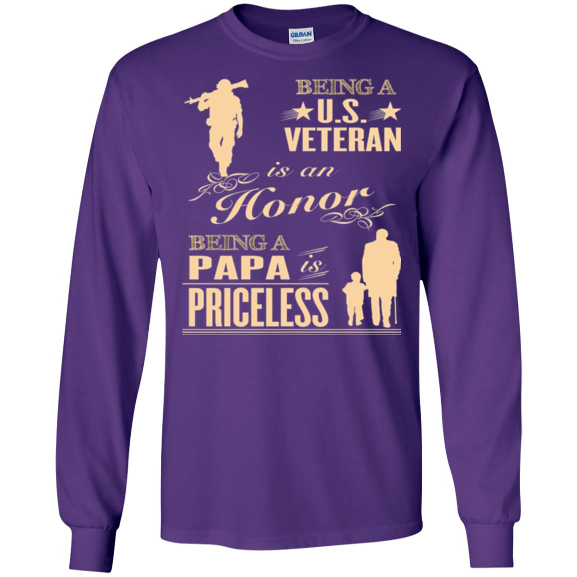 Papa T-shirt Being A U.s Veteran Purple
