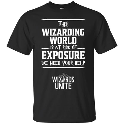 The Wizarding World Is At Risk Of Exposure Harry Potter T-shirt Black
