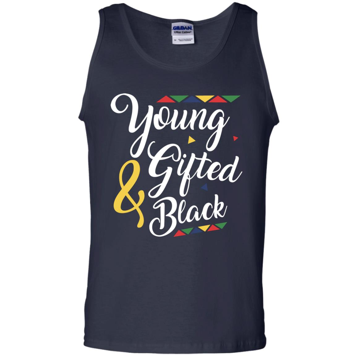 African American T-shirt Young Gifted And Black Navy