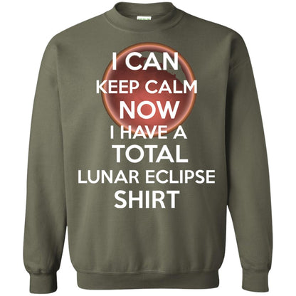 Lunar Eclipse 2018 Shirt Blood Moon Keep Calm Now T-shirt Military Green