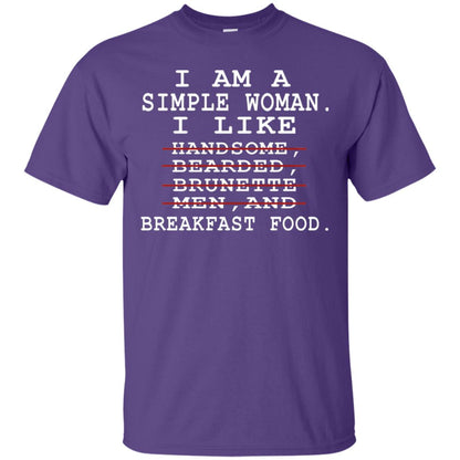 I Am Simple Woman I Like Breakfast Food Shirt Purple