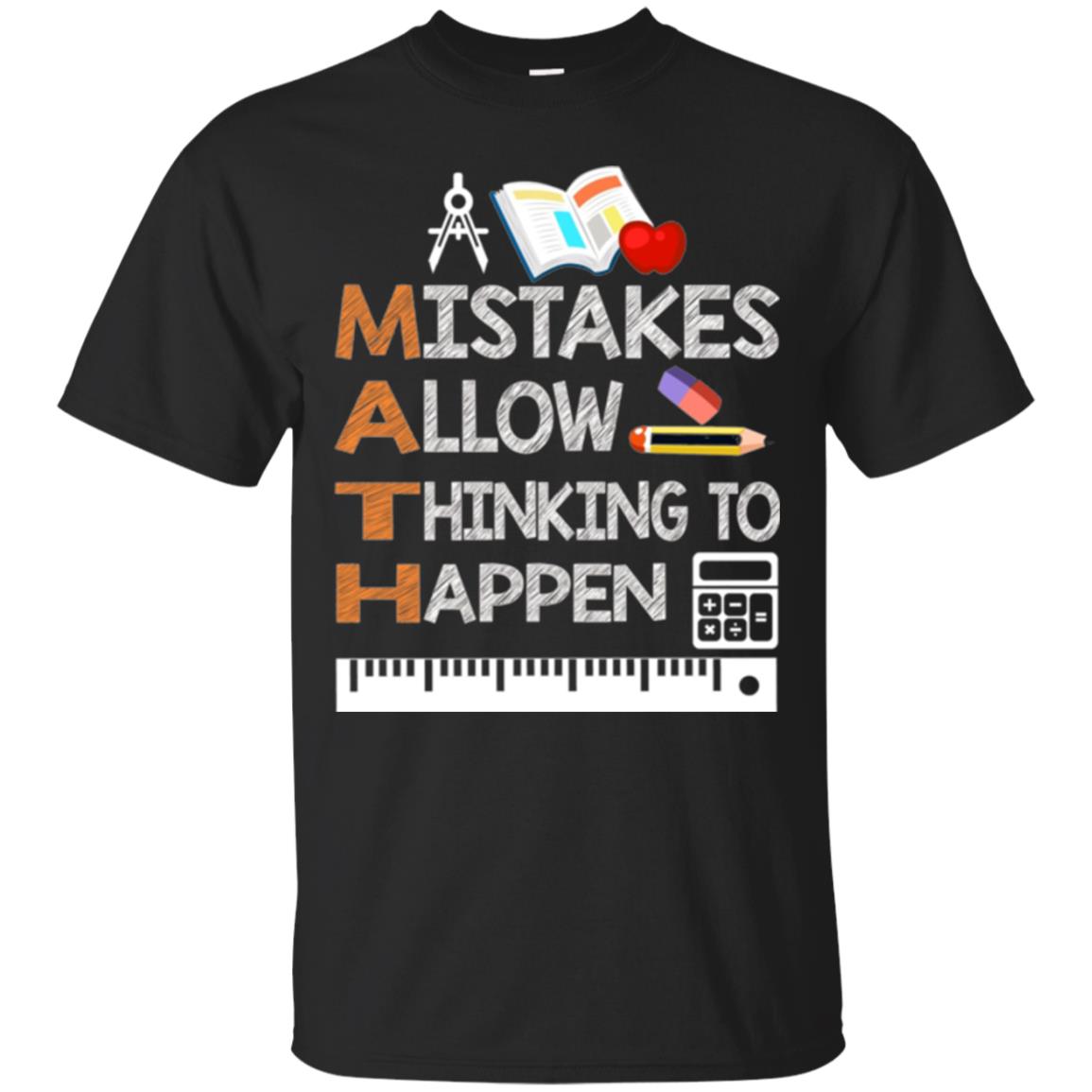 Math Lover T-shirt Mistakes Allow Thinking To Happen Black