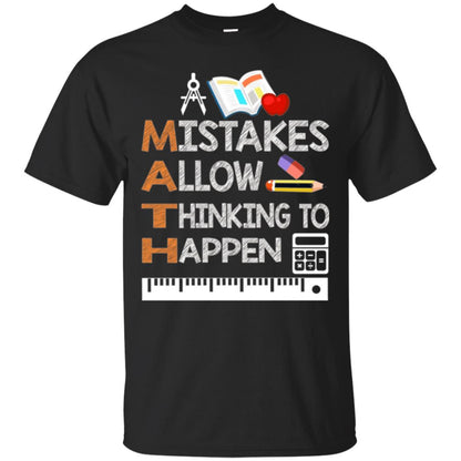 Math Lover T-shirt Mistakes Allow Thinking To Happen Black