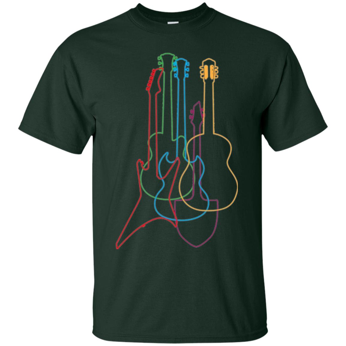 Colored Guitars Electric Acoustic Classical T-shirt Forest Green