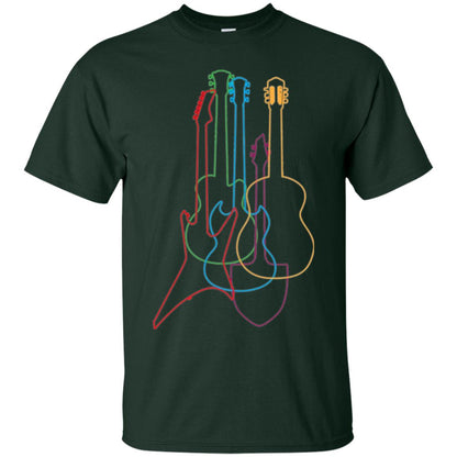 Colored Guitars Electric Acoustic Classical T-shirt Forest Green