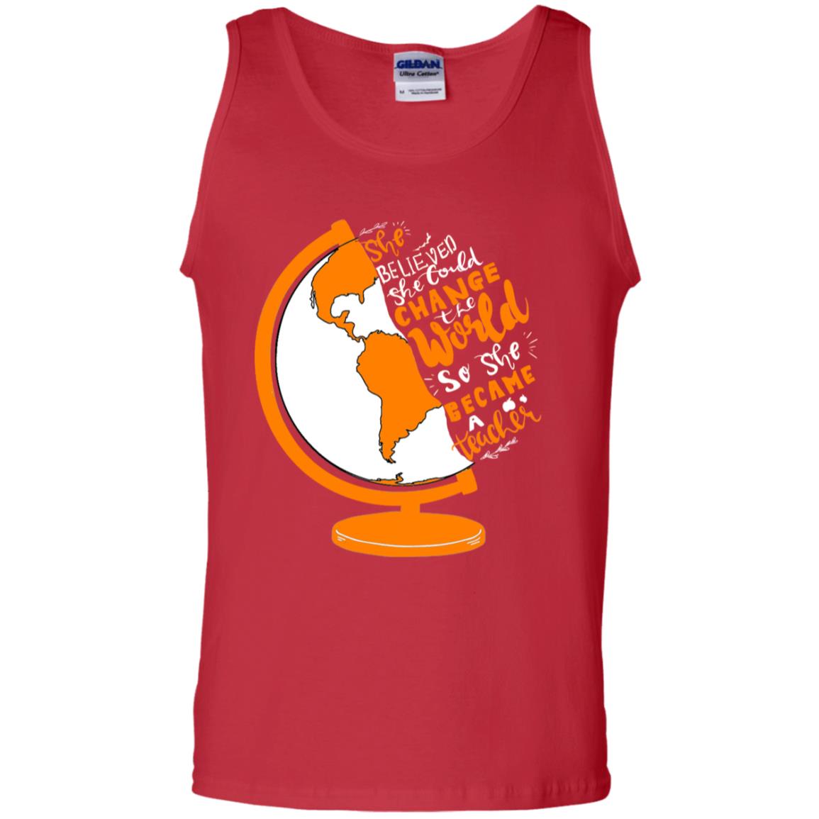She Believed She Could Change The World So She Became A Teacher Best Quote Shirt Red