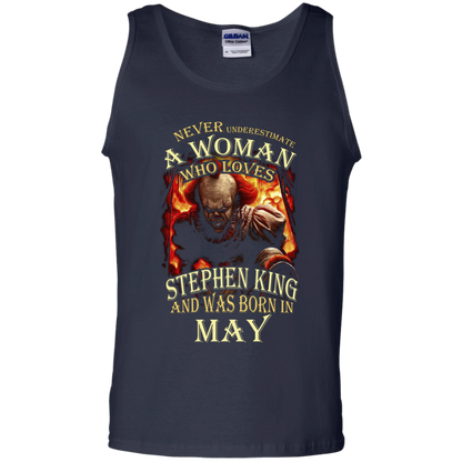 May T-shirt Never Underestimate A Woman Who Loves Stephen King