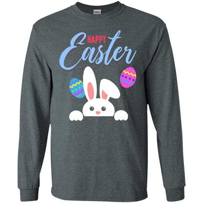 Emoji Bunny Egg Happy Easter Shirt Dark Heather