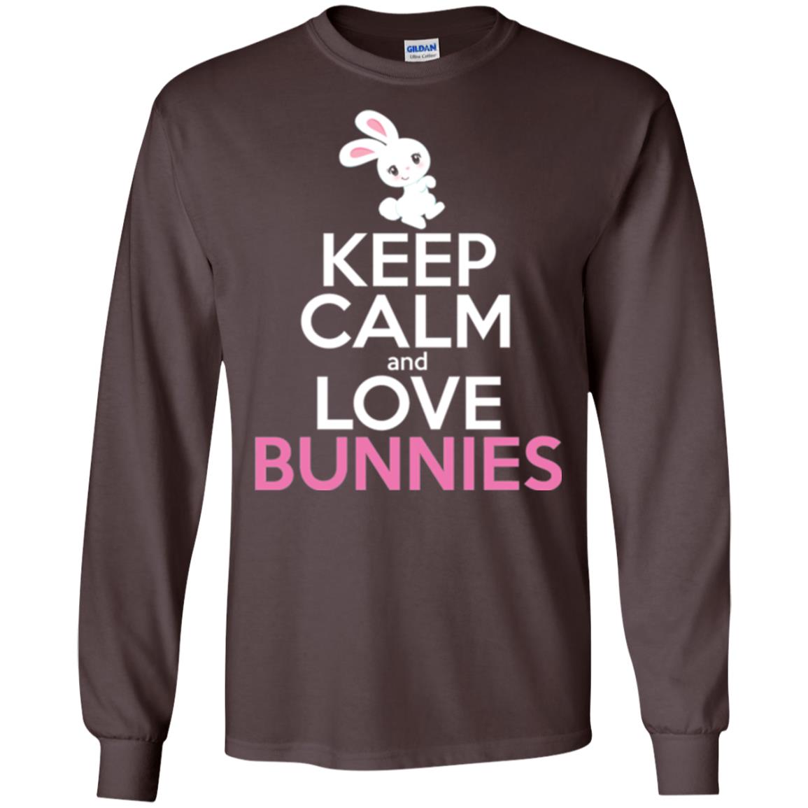 Bunny T-shirt Keep Calm And Love Bunnies Dark Chocolate