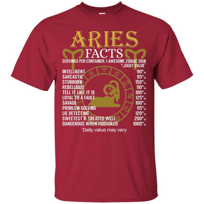 Aries Facts Zodiac Sign T-shirt Cardinal