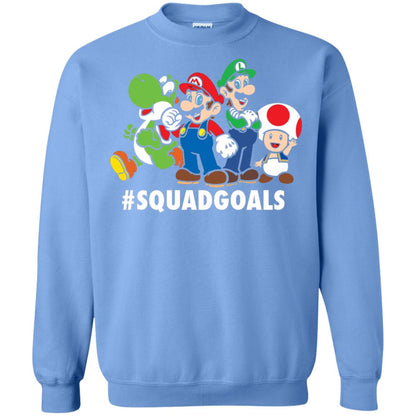 Nintendo Super Mario Luigi #squadgoals Gamer T-shirt Carolina Blue
