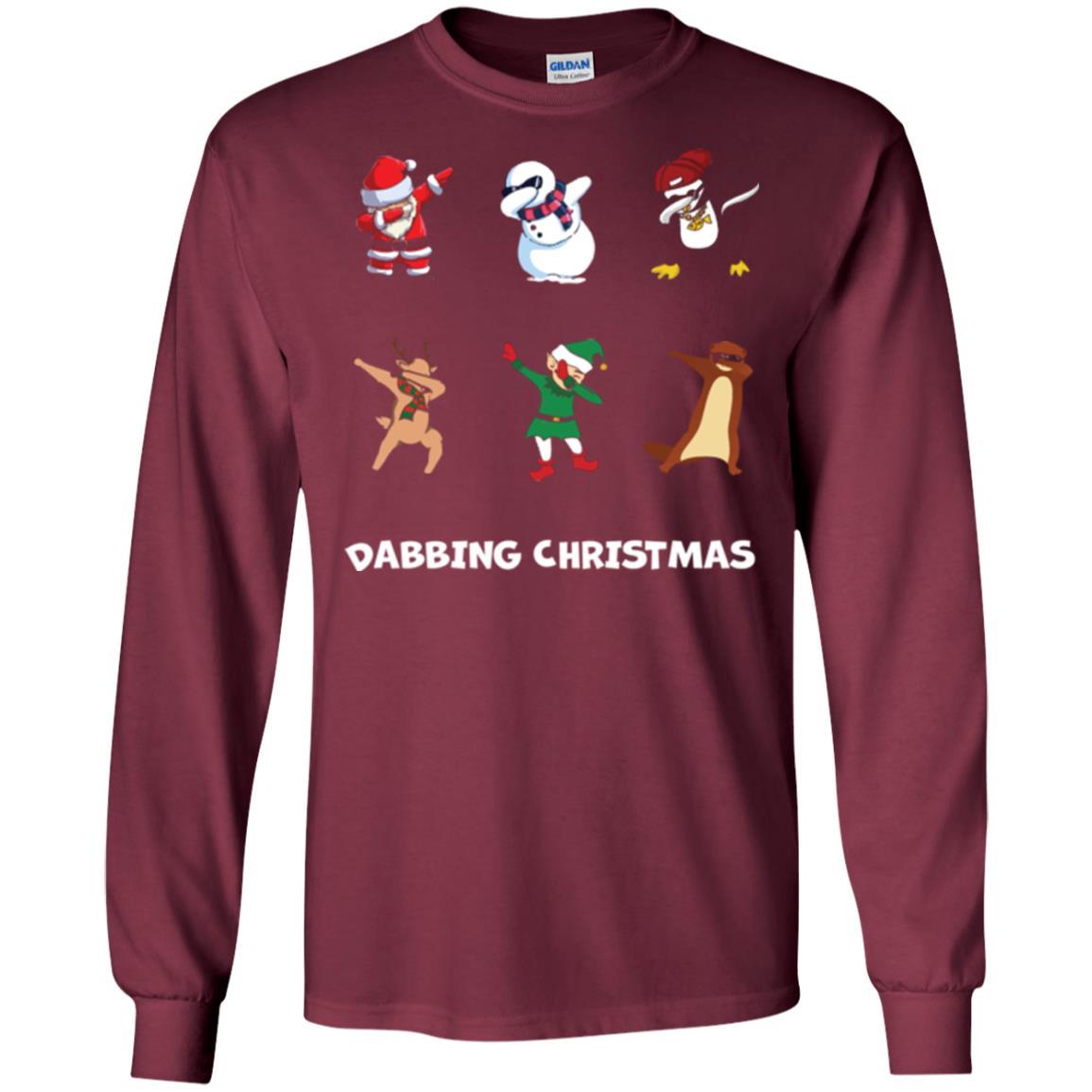 Dabbing Christmas T-shirt Maroon