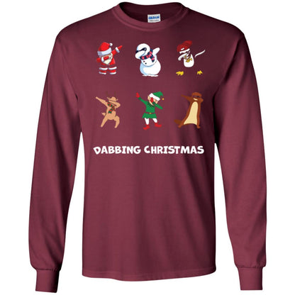 Dabbing Christmas T-shirt Maroon