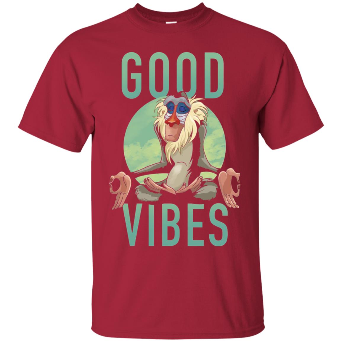 Disney Lion King Rafiki Meditate Good Vibes Graphic T-shirt Cardinal