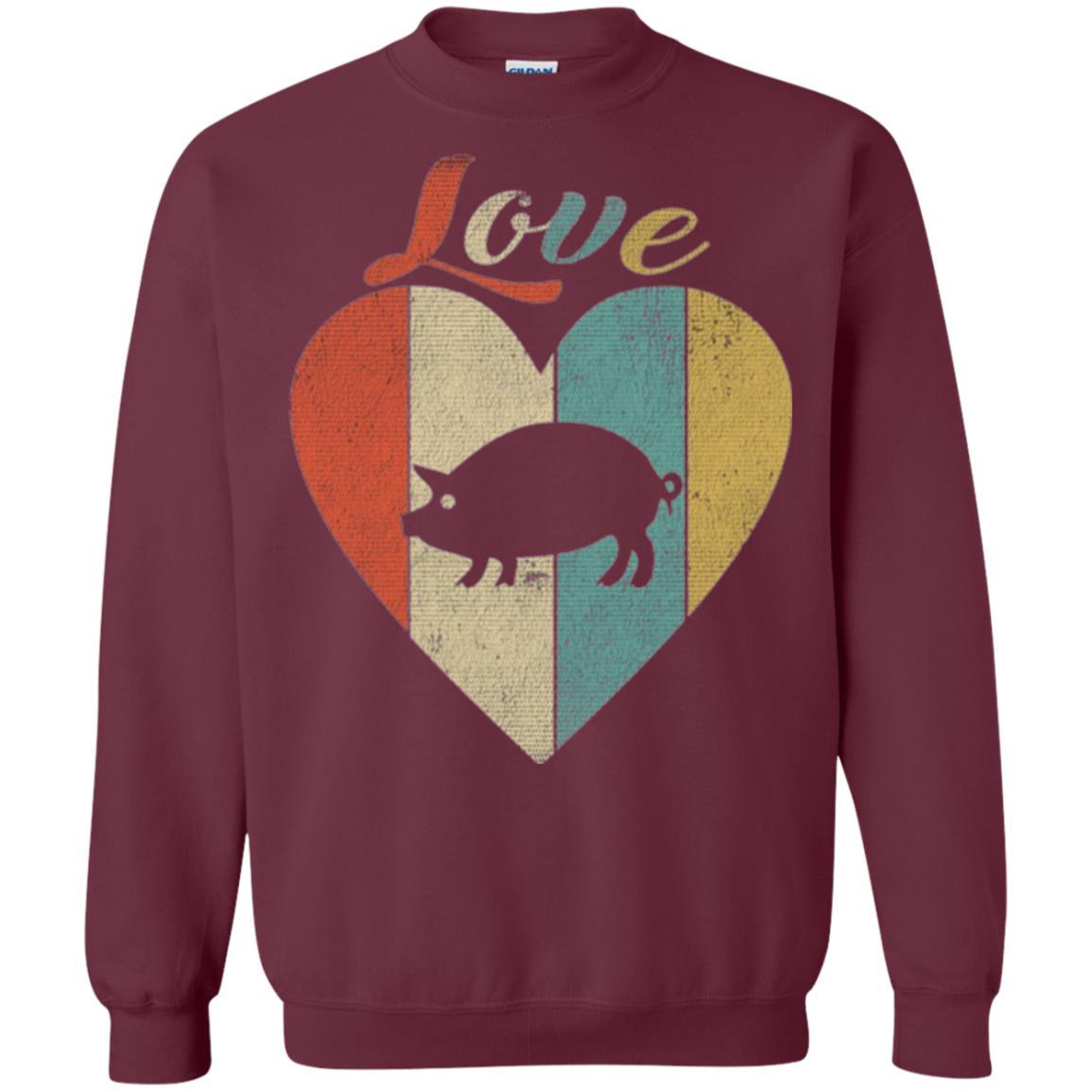 Beautiful Vintage Retro Pig Lover T-shirt Maroon