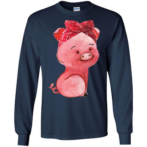 Pig Bandana Cute Pig Lovers Shirt For Girl And WomenG240 Gildan LS Ultra Cotton T-Shirt