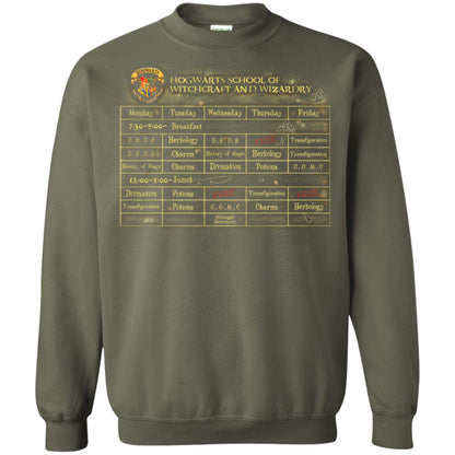 Harry's Schedule Harry Potter Shirt Military Green