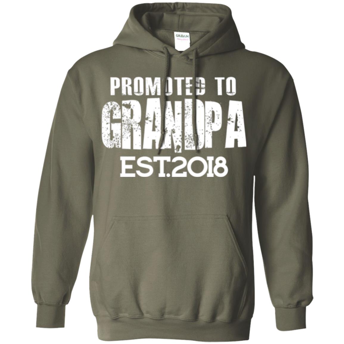 Papa T-shirt Promoted To Grandpa Est 2018 T-shirt Military Green