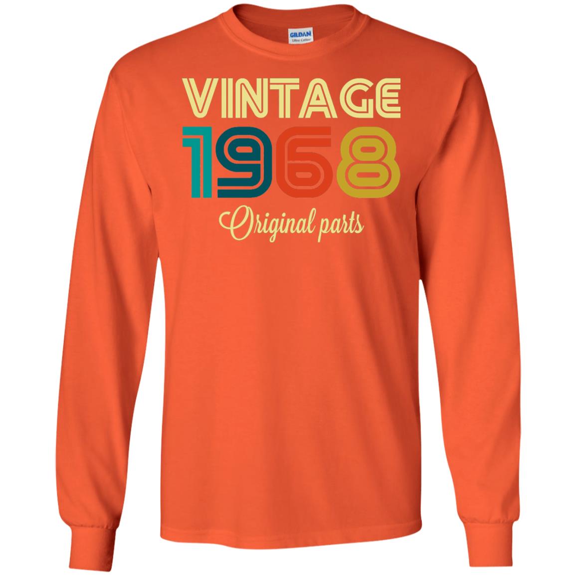 Vintage 1968 Funny Old School 50th Birthday T-shirt Orange
