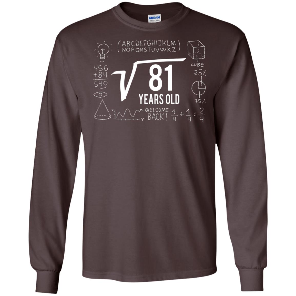 Square Root Of 81 9th Birthday T-shirt Dark Chocolate