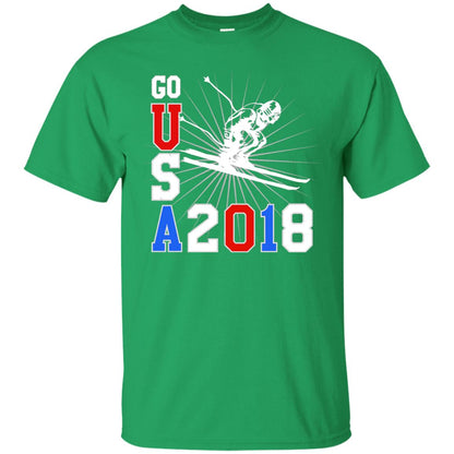 Alpine Skiing T-shirt Go Usa 2108 Cool Irish Green